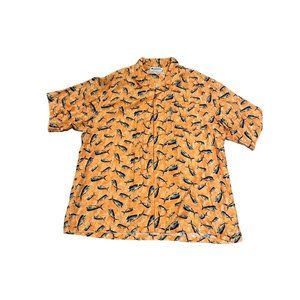 Columbia Trollers‎ Fishing Shirt Mens XL Orange Blue Dolphin Mahi Rare SKU#55